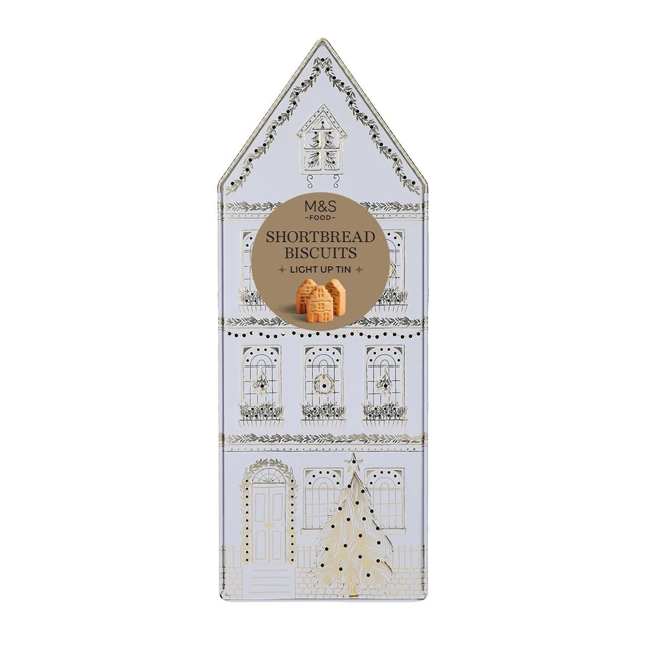 M&S Shortbread Light Up House Tin