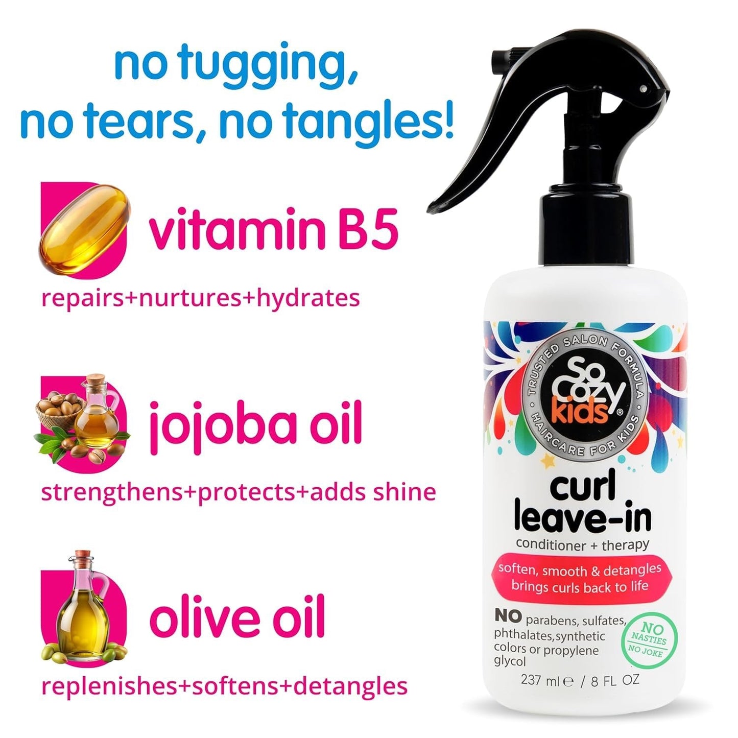 So Cozy Leave-In Conditioner Spray for Kids’ Curly Hair (8 fl oz)
