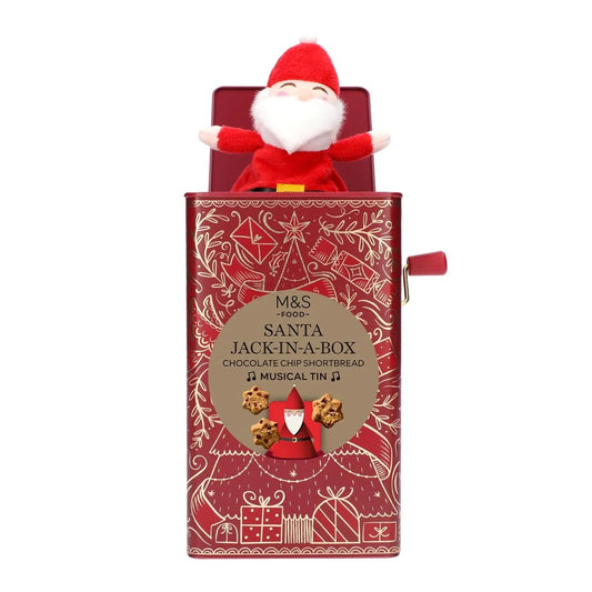 M&S Santa Jack In A Box Biscuit Tin