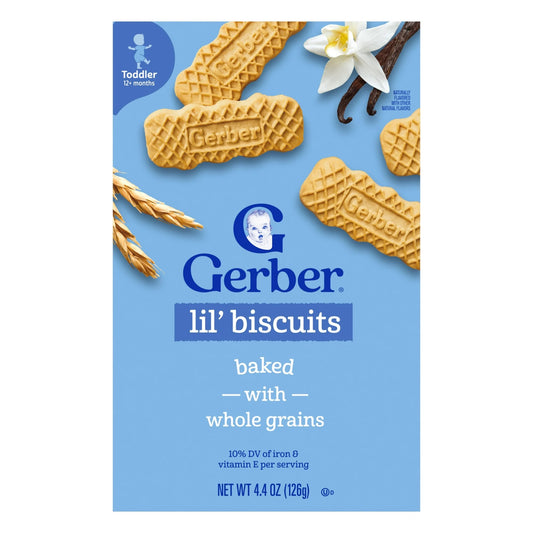 Gerber Lil' Biscuits, Vanilla Wheat, 4.44 oz Box