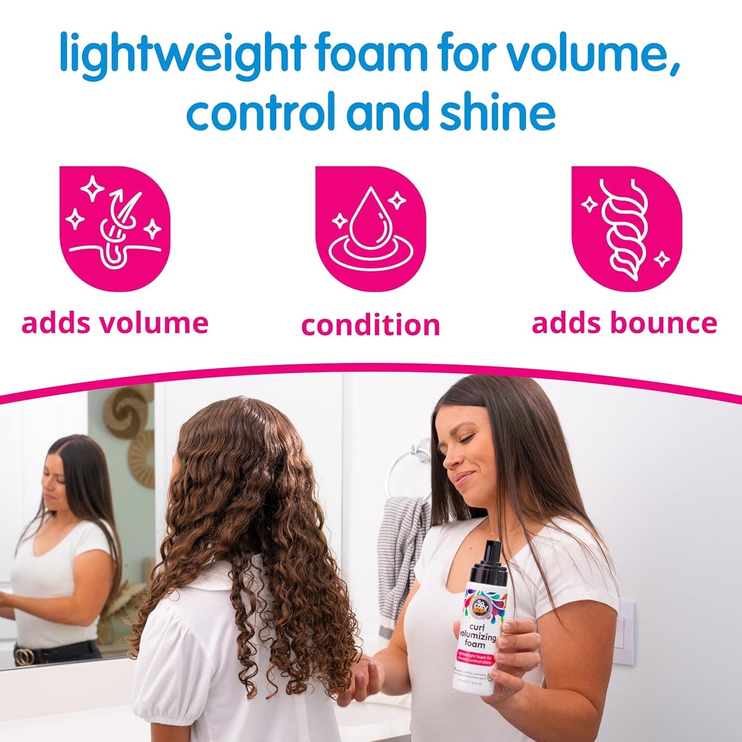 SoCozy Hair Mousse for Kids – Curl Volumizing Foam (6 fl oz)