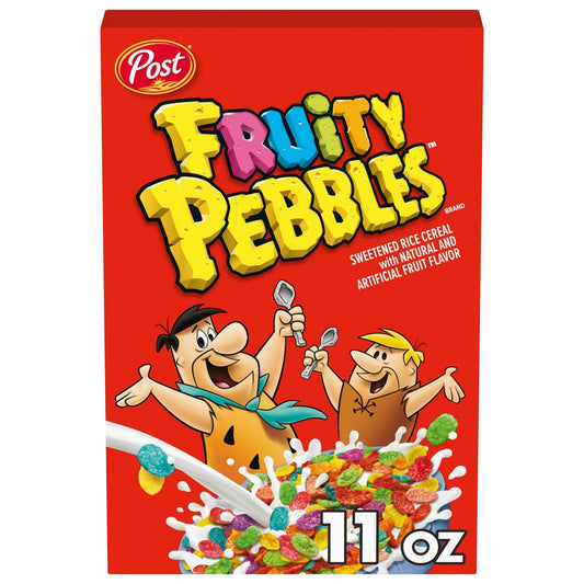Post Fruity PEBBLES Cereal, Gluten-Free, 10 Vitamins/Minerals, Sweetened Rice Cereal, 11 oz