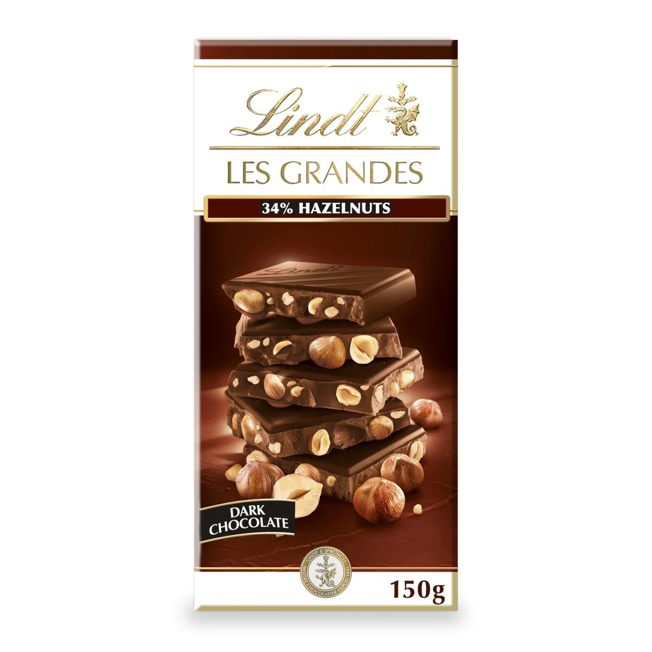 Lindt Les Grandes Dark Chocolate Hazelnut Bar 150g