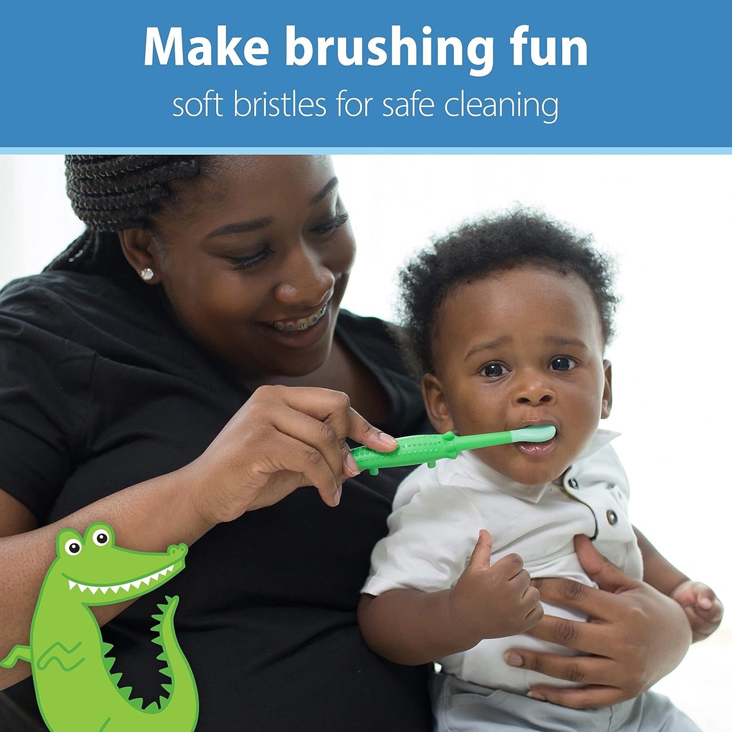 Dr. Brown’s Baby & Toddler Toothbrush – Crocodile (Ages 1–4)