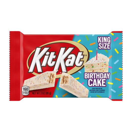 Kit Kat® Birthday Cake Flavored Wafer King Size Candy, Bar 3 oz