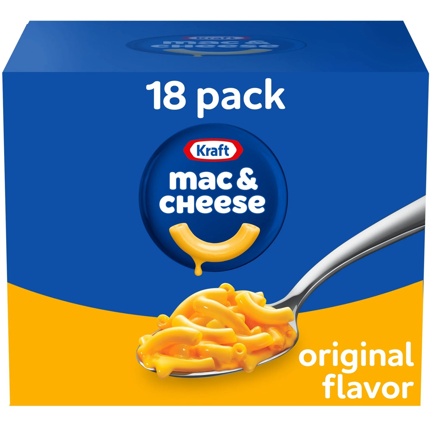 Kraft Original Mac & Cheese Macaroni and Cheese Dinner, 18 ct Pack, 7.25 oz Boxes