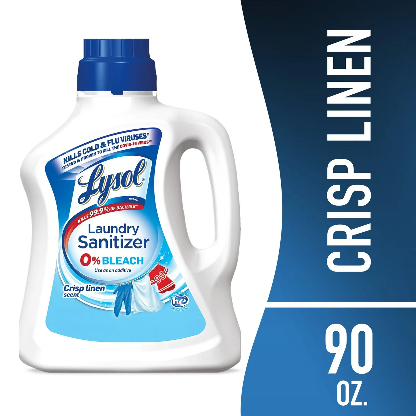 Lysol® Laundry Sanitizer Additive, Laundry Detergent Additive, 0% Bleach, Crisp Linen Scent, 90 oz