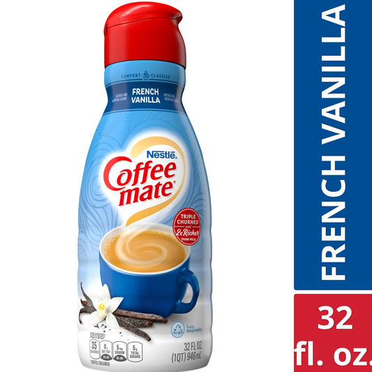 Nestle Coffee mate French Vanilla Liquid Coffee Creamer, 32 fl oz