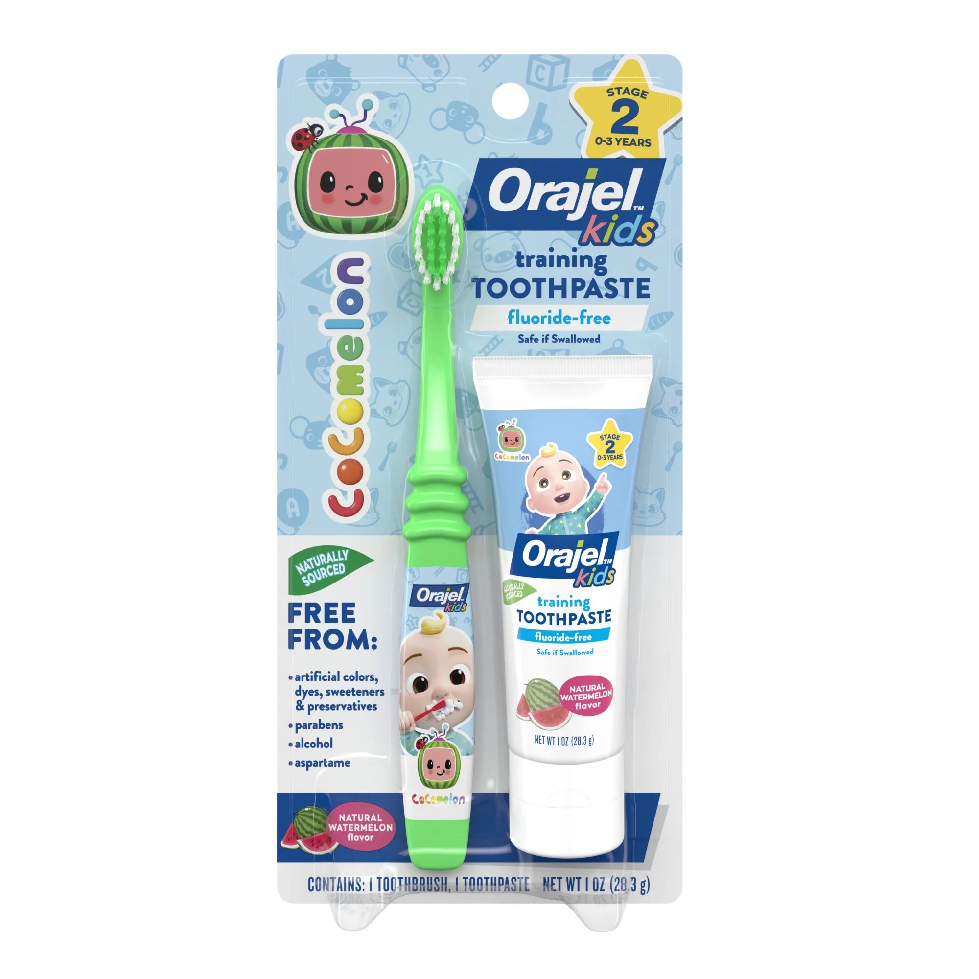 Orajel Kids CoComelon Toothbrush & Training Toothpaste Fluoride-Free W ...