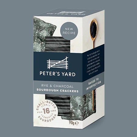 Peter's Yard Sourdough Crispbread - Charcoal & Rye 90g