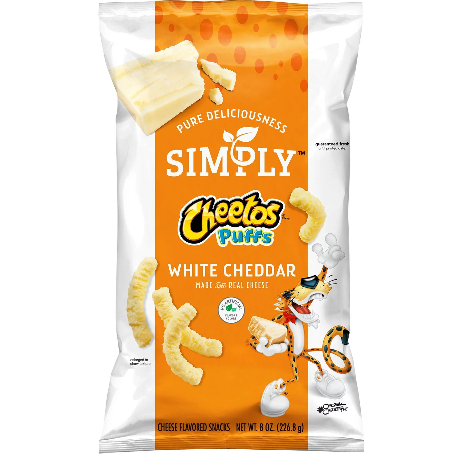 Simply Cheetos Puffs Cheese Flavored Snacks, White Cheddar, 8 Oz