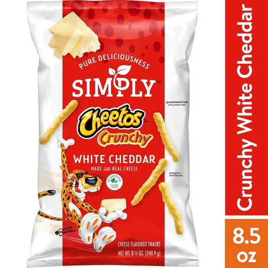 Simply Cheetos White Cheddar Crunchy Cheese Flavored Snacks, 8.5 oz Bag