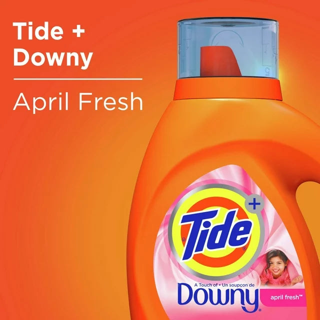 Tide Plus Downy, Liquid Laundry Detergent, April Fresh, 37 fl oz, 24 Loads