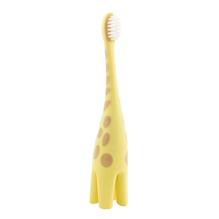 Dr. Brown's Infant-to-Toddler Training Toothbrush, Soft for Baby's First Teeth, Giraffe, 0-3 Years