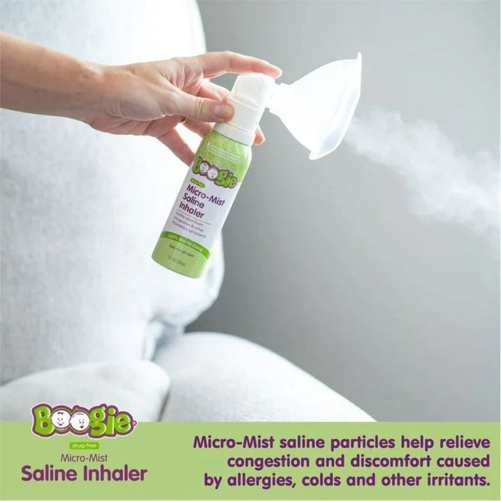 Boogie Sterile and Drug-Free Micro-Mist Saline Inhaler Spray for Kids, 1.7 oz