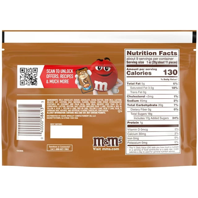 M&M'S Caramel Cold Brew Chocolate Candy, Sharing Size - 9.05 oz