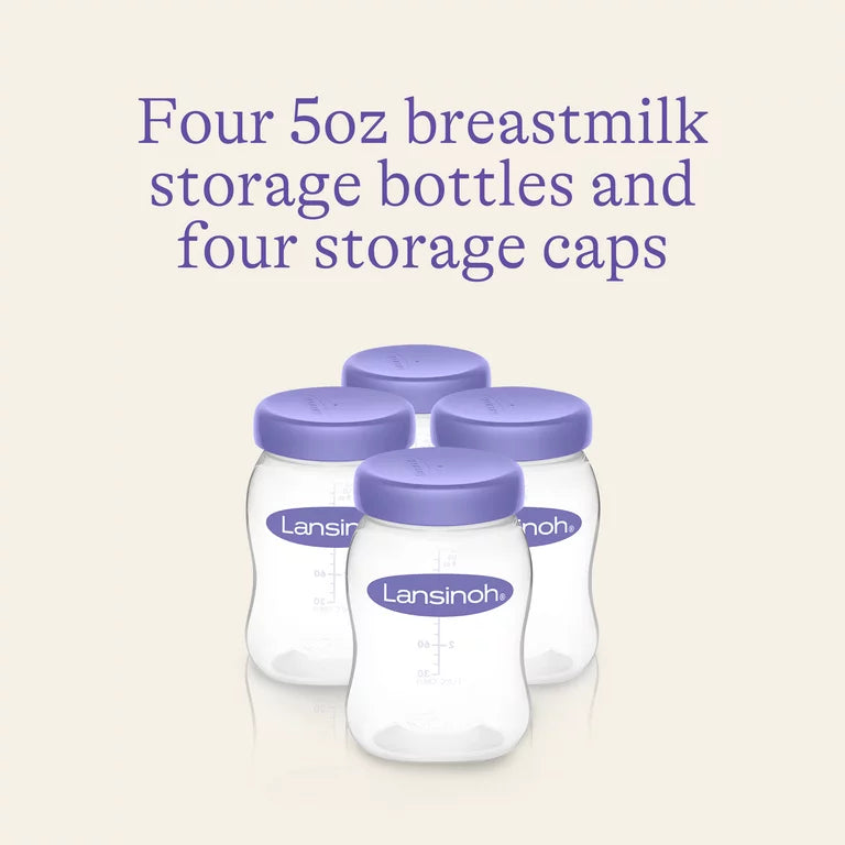 Lansinoh Breastmilk Storage Breast Pump Bottles, 4 Count