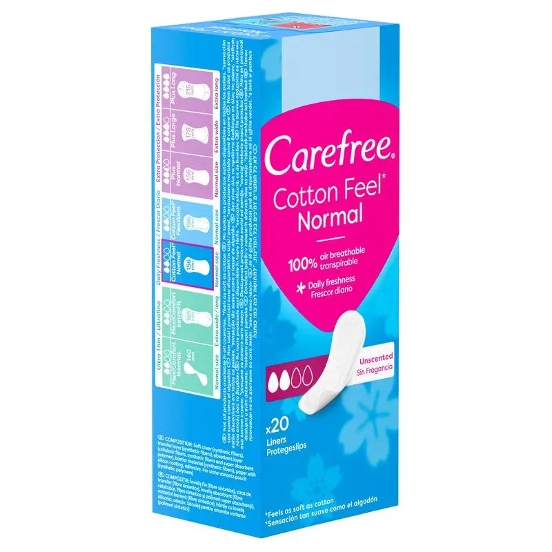 Carefree Cotton Feel Normal Fragrance Free 20Packs