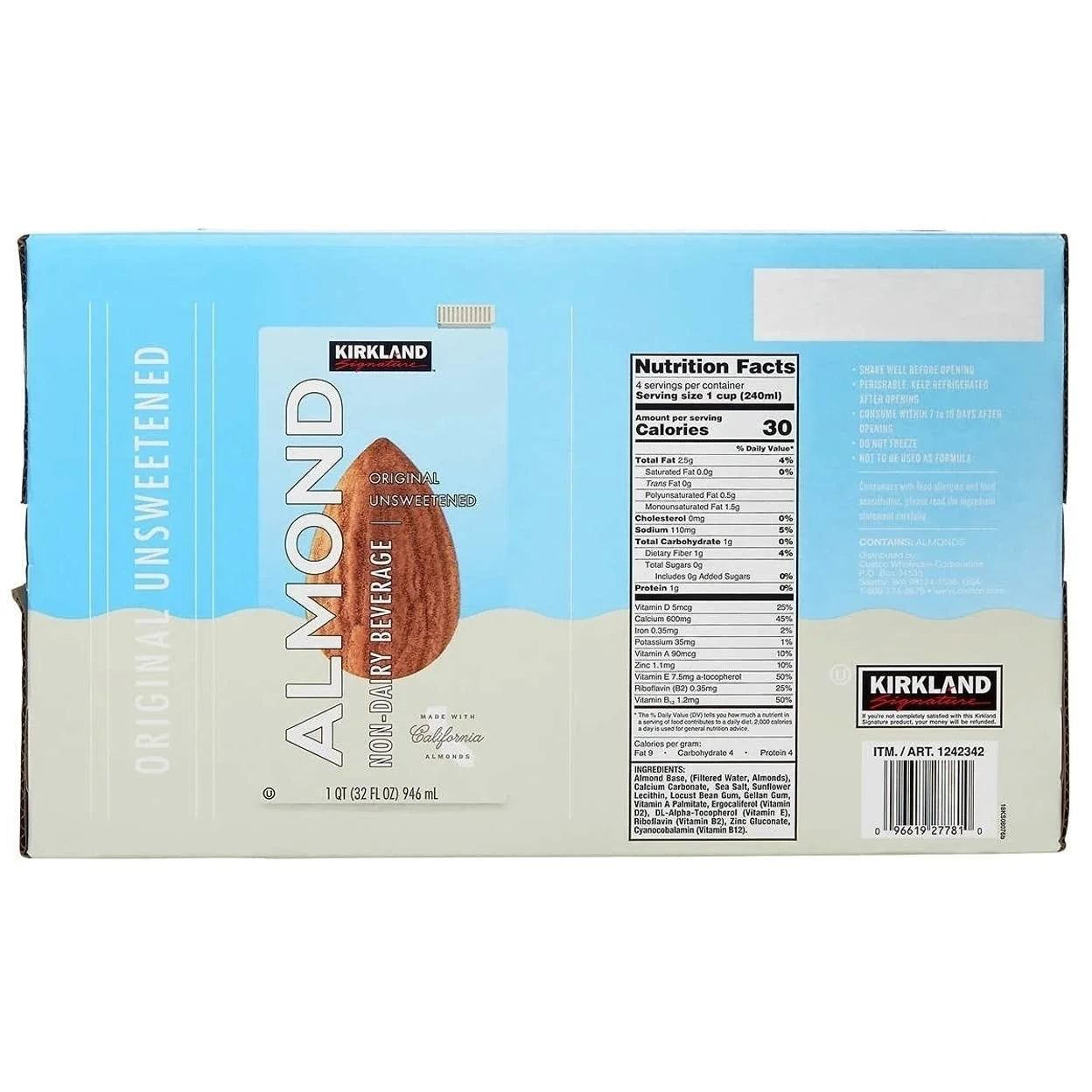 Kirkland Signature Almond Milk 32 Fluid Ounce