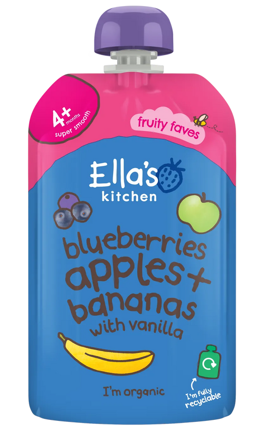 Ella's kitchen Blueberries, apples, bananas and vanilla
