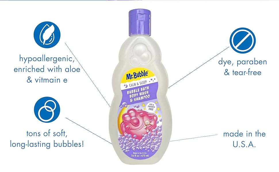 Mr. Bubble Calm and Sleep 3in1 Bubble Bath, Body Wash & Shampoo