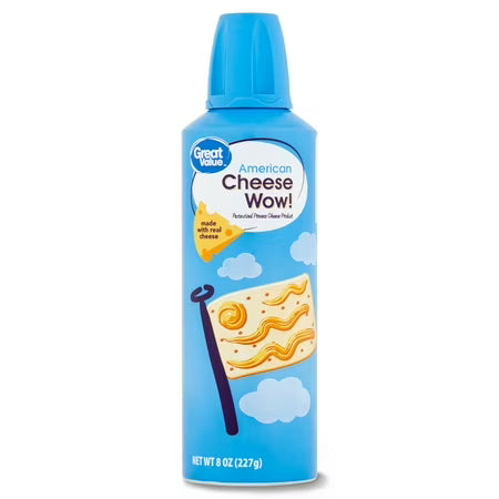 Great Value Cheese Wow! Spray Cheese, American Cheese, 227G