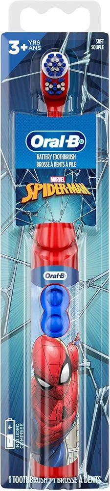 Oral-B Kid's Battery Toothbrush Featuring Marvel's Spiderman, Soft Bristles, for Kids 3+