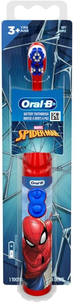 Oral-B Kid's Battery Toothbrush Featuring Marvel's Spiderman, Soft Bristles, for Kids 3+
