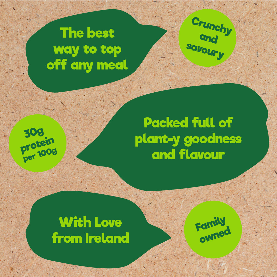 Salad Topper Super Seeds
Crunchy & Savoury Tamari Roasted Seeds and Peas 150g