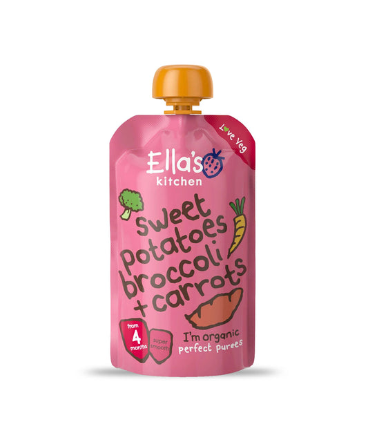 Ella'S Kitchen Organic Sweet Potato, Broccoli, Carrots Baby Pouch 4+ Months 120G