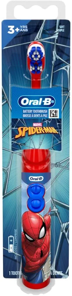 Oral-B Kid's Battery Toothbrush Featuring Marvel's Spiderman, Soft Bristles, for Kids 3+
