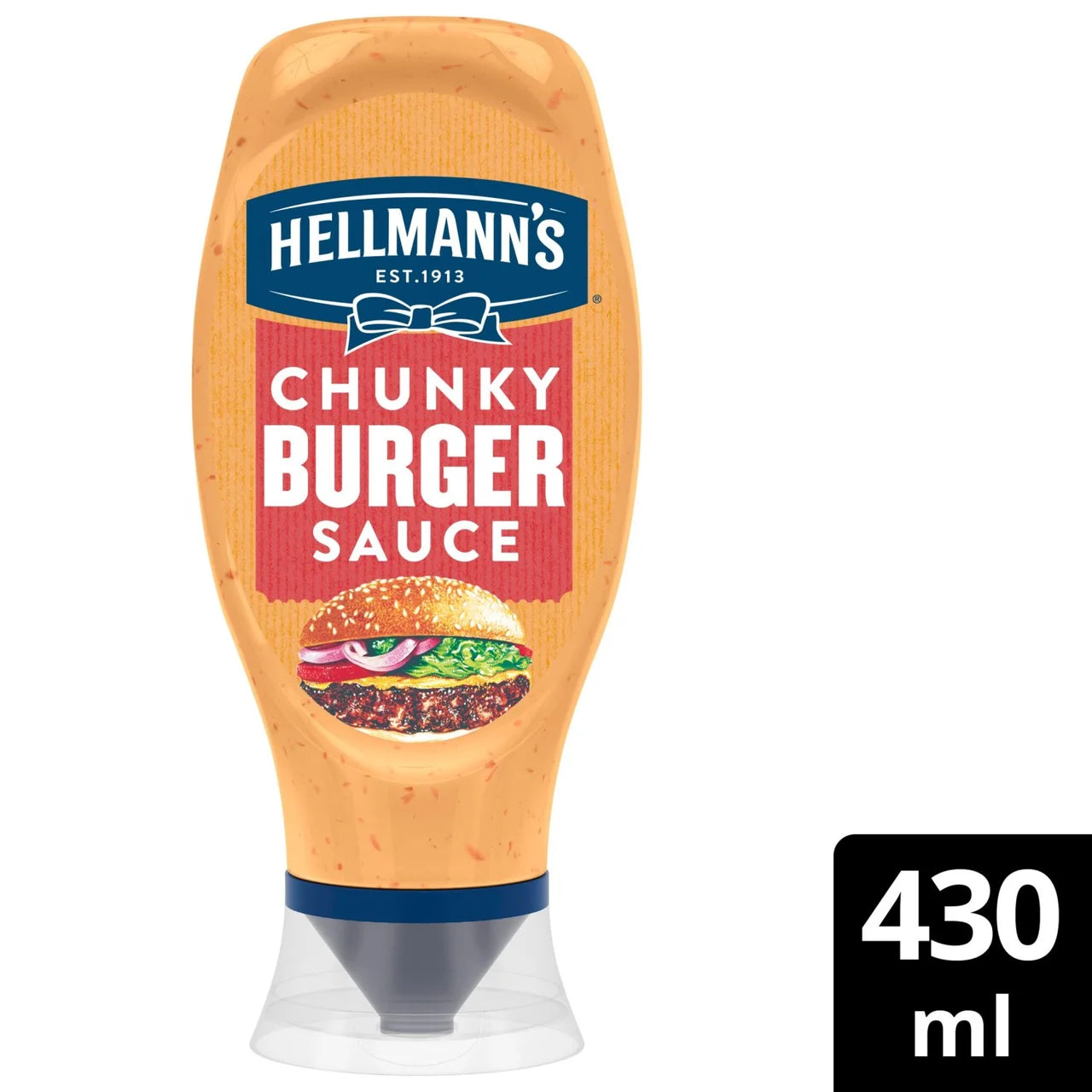 Hellmann's Chunky Burger Sauce for delicious burgers, wraps or chips 430 ml