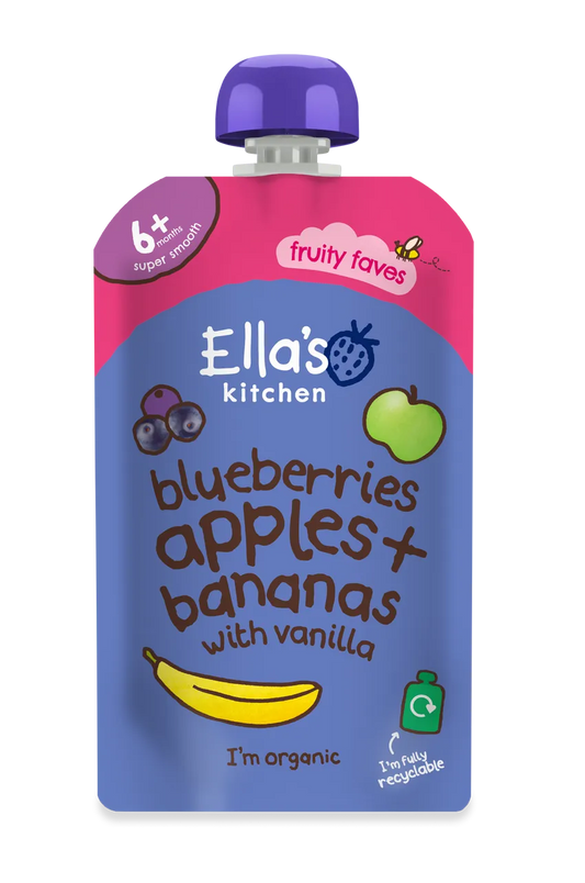 Ella's kitchen Blueberries, apples, bananas + vanilla