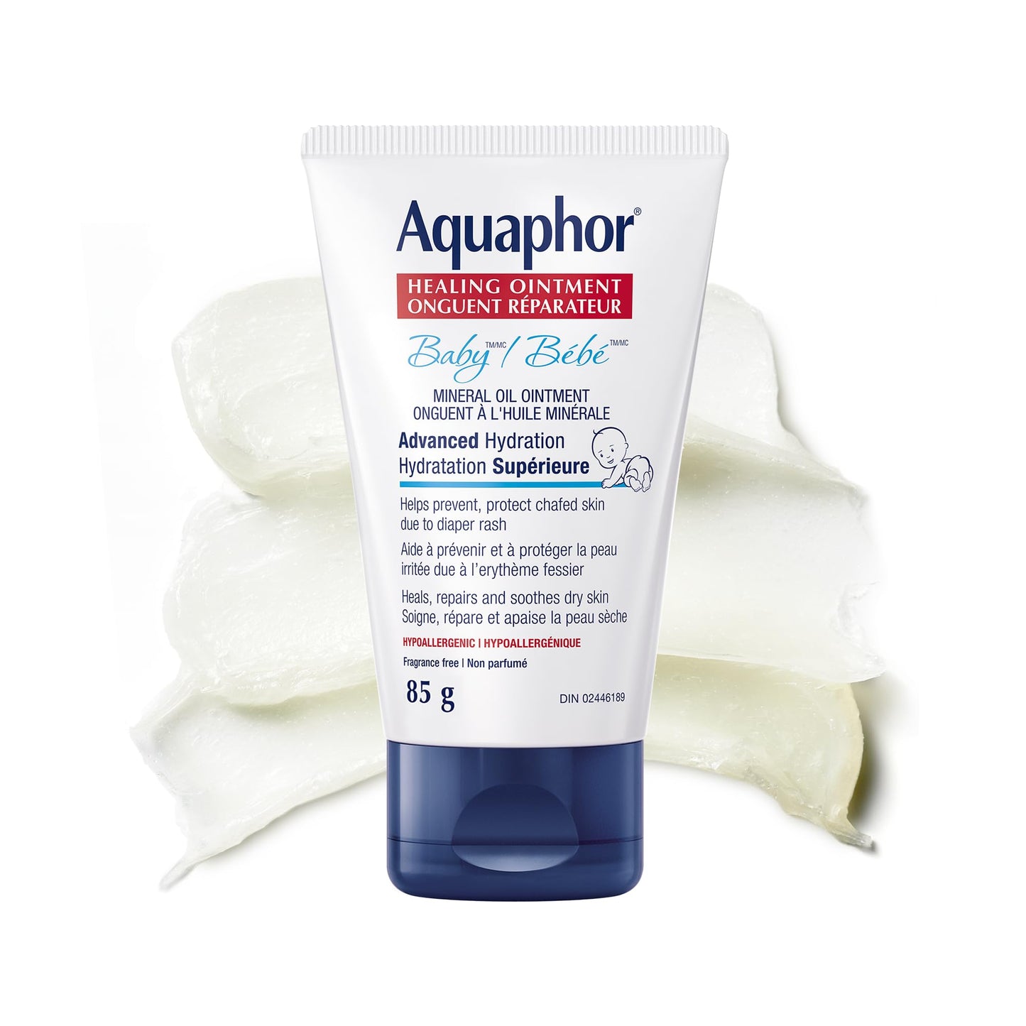 Aquaphor Baby Healing Ointment, Sensitive Skin, Fragrance Free, 85g