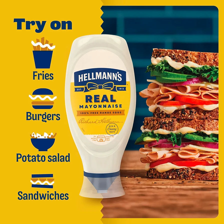 Hellmann's Real Mayonnaise Condiment 100% free range eggs 580ml