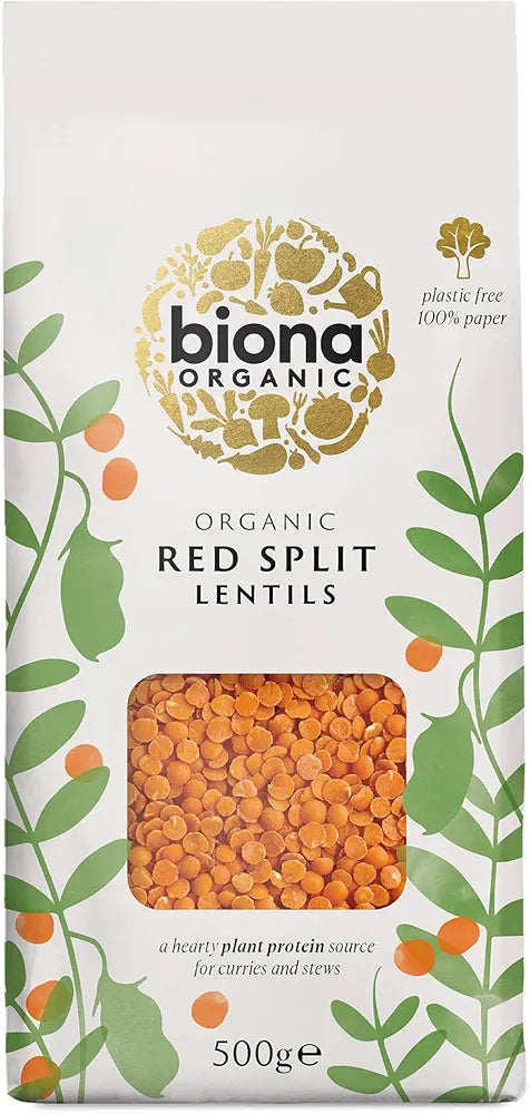 Biona Organic Red Split Lentils  500g