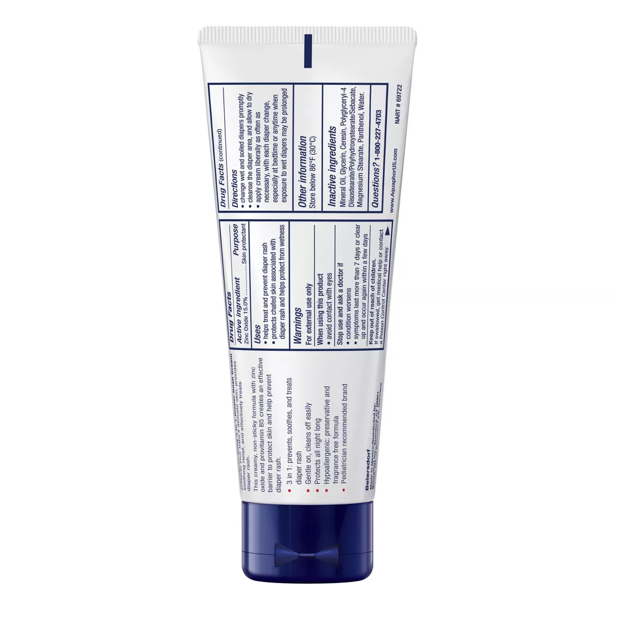 Aquaphor Baby 3-in-1 Diaper Rash Relief Cream - 3.5oz