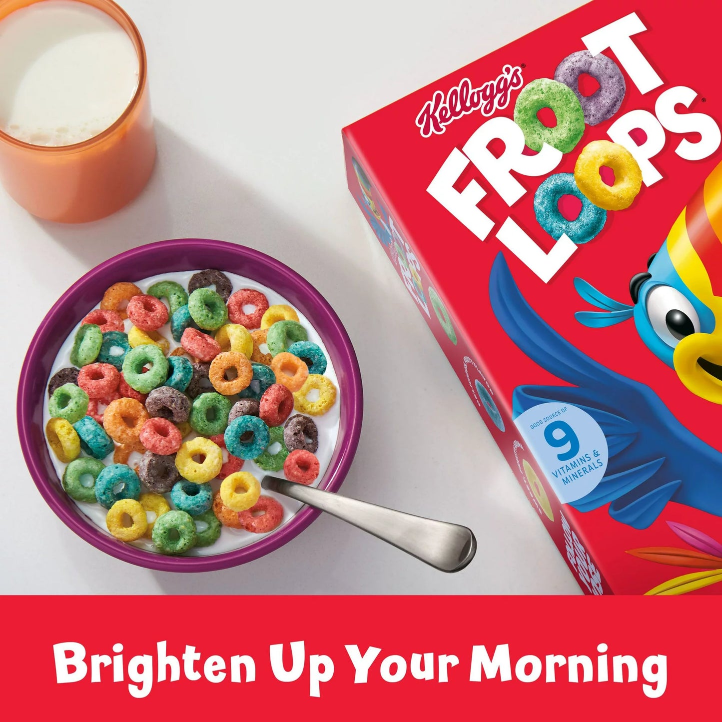 Kellogg's Froot Loops Breakfast Cereal, Fruit Flavored, Original, 19.4 Oz, Box