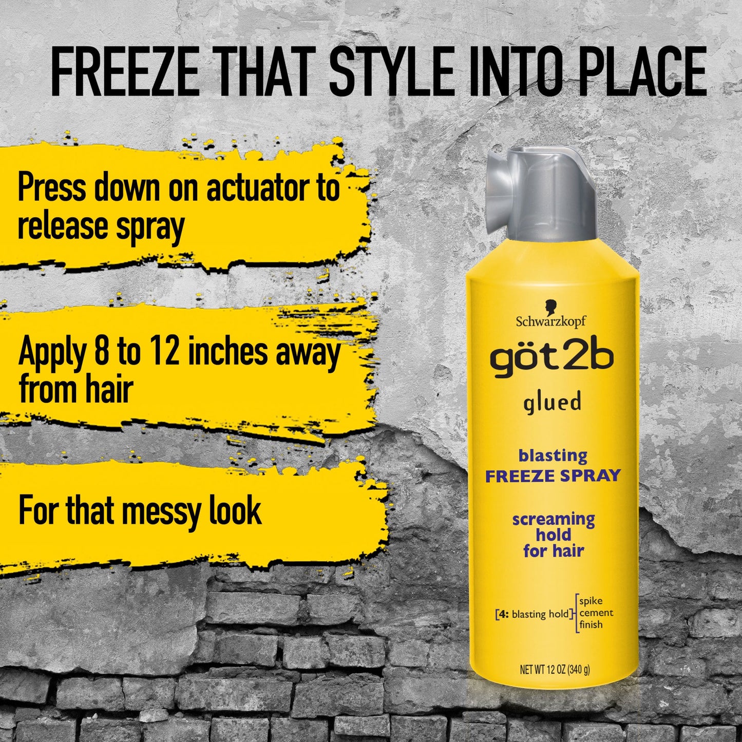 Got2b Glued Blasting Freeze Hairspray, 12 oz