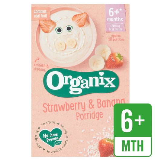 Organix Strawberry & Banana Organic Baby Porridge, 6 mths+ 120g