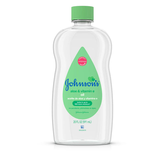 Johnson's Baby Oil with Aloe Vera & Vitamin E, 20 fl. oz