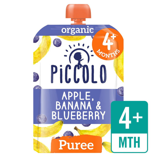 Piccolo Organic Apple, Banana & Blueberry with Hint of Vanilla 100g