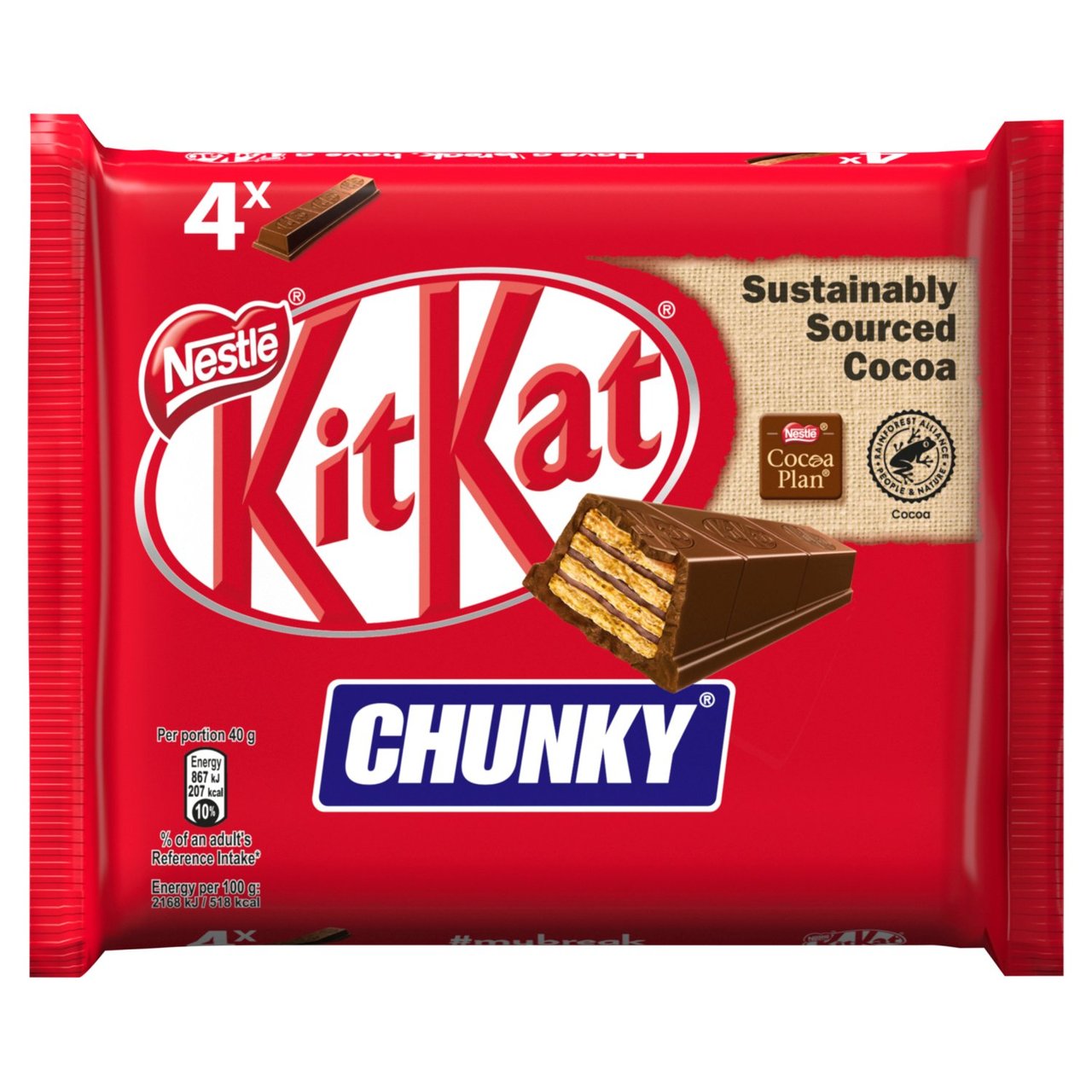 KitKat Chunky Milk Chocolate Bar 4 x 40g