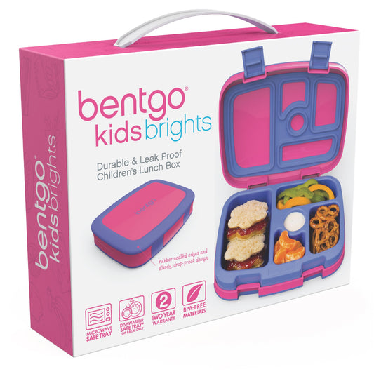 Bentgo Kids Brights Leak Proof, 5-Compartment Bento Style Kids Lunch Box,for Ages 3 to 7