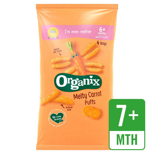 Organix Melty Carrot Organic Puffs, 6 mths+ Multipack 4 x 18g