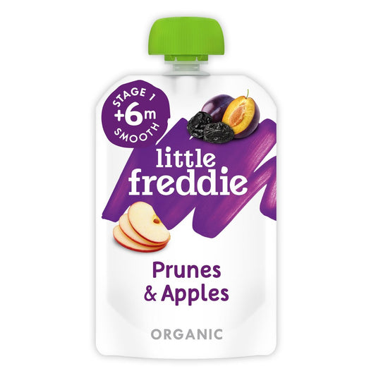 Little Freddie Prunes & Apples Organic Pouch, 6 mths+ 100g