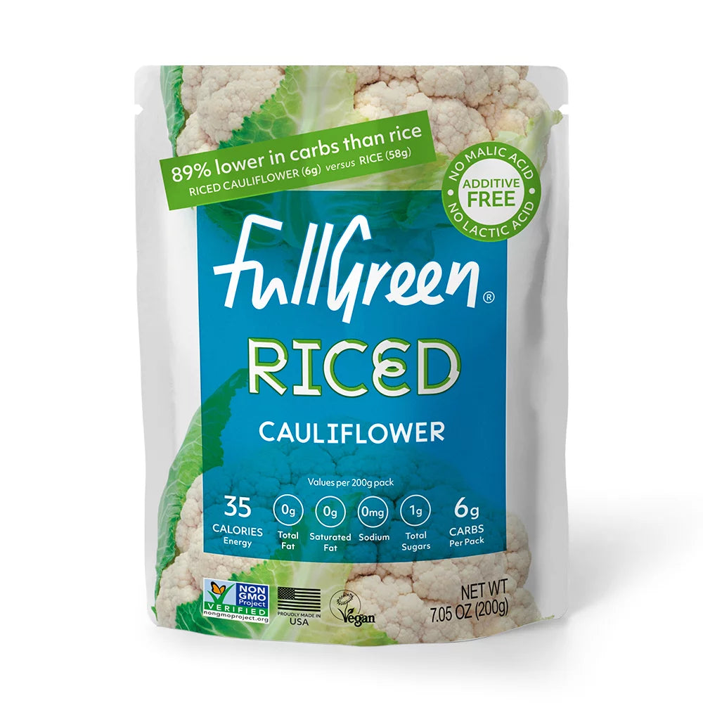 Fullgreen Riced Cauliflower, 7.05 oz, Pouch