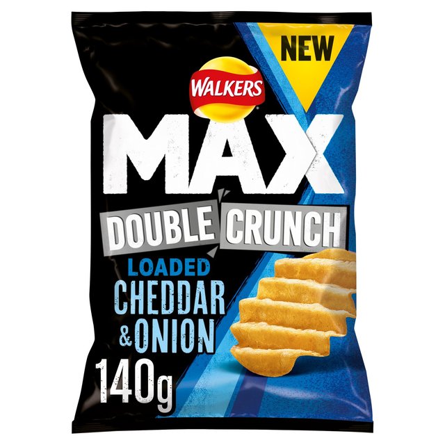 Walkers Max Double Crunch Cheddar & Onion Sharing Crisps 140g