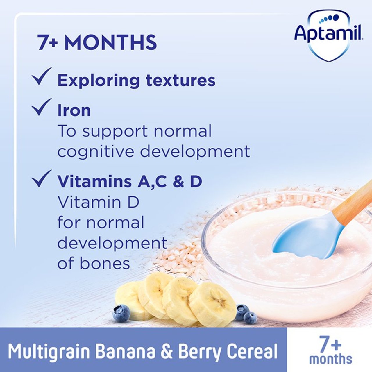 Aptamil Banana & Berry Multigrain Cereal, 7 mths+ 200g
