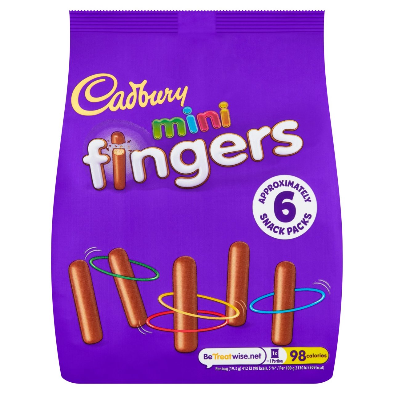Cadbury Mini Fingers Chocolate Biscuits Snack Packs 116g